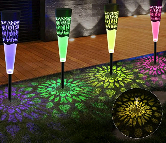 Landscape Solar Powered LED Garden Lights ABS Material High Brightness