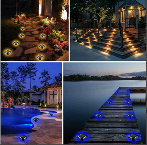 Waterproof RGB Solar Deck Led Lights ABS Powered Outdoor