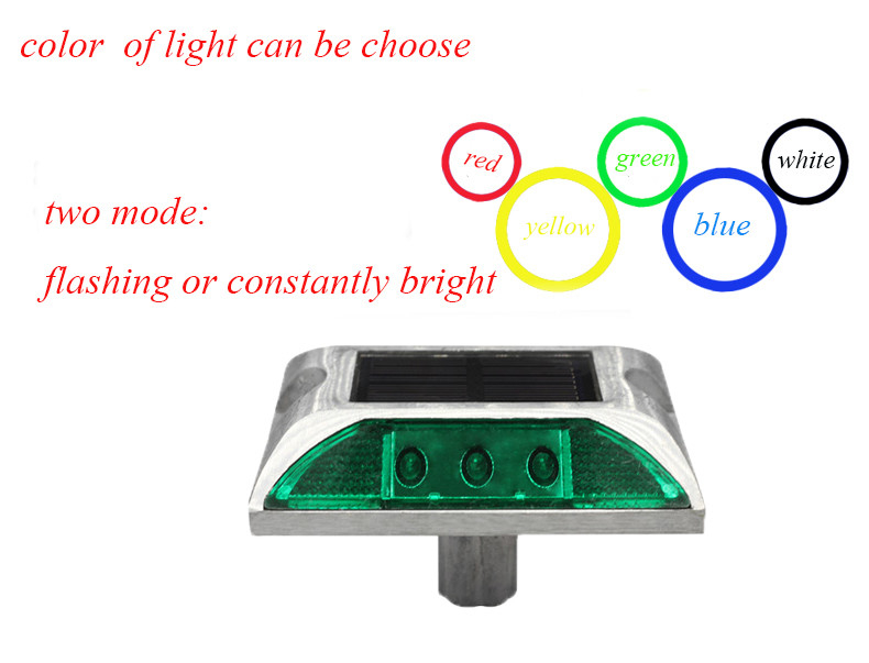 Aluminum Solar LED Road Studs Cat Eye For Pathway Highway Spike