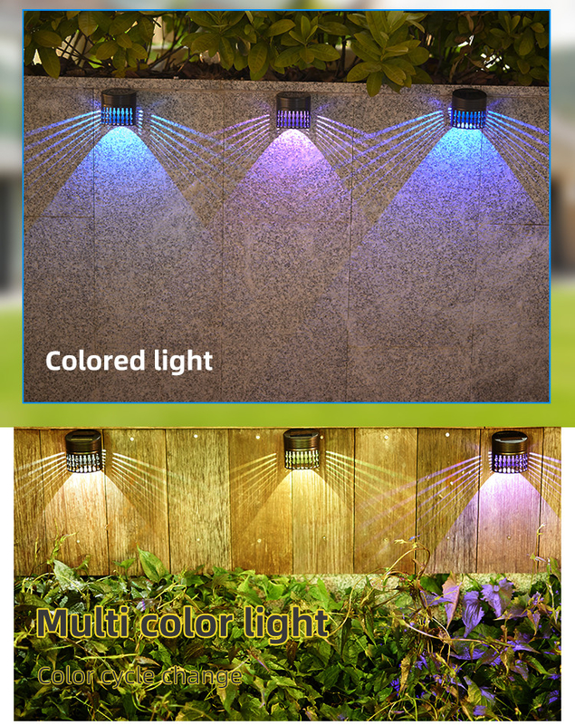 IP65 Waterproof Solar Fence Led Lights Powered Decorative Cylinder For Garden