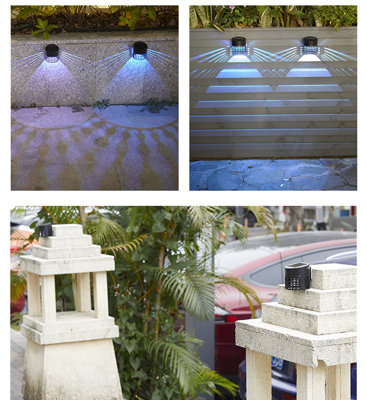 IP65 Waterproof Solar Fence Led Lights Powered Decorative Cylinder For Garden