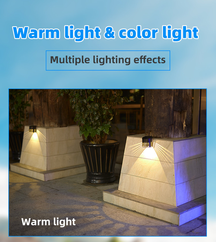 IP65 Waterproof Solar Fence Led Lights Powered Decorative Cylinder For Garden