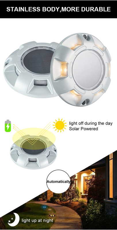 Aluminum Alloy Solar Deck Light 20h For Decoration Moistureproof