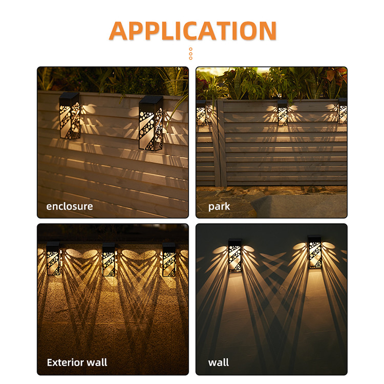 IP65 Waterproof Solar Fence Light Rectangle Monocrystalline Garden For Outdoor