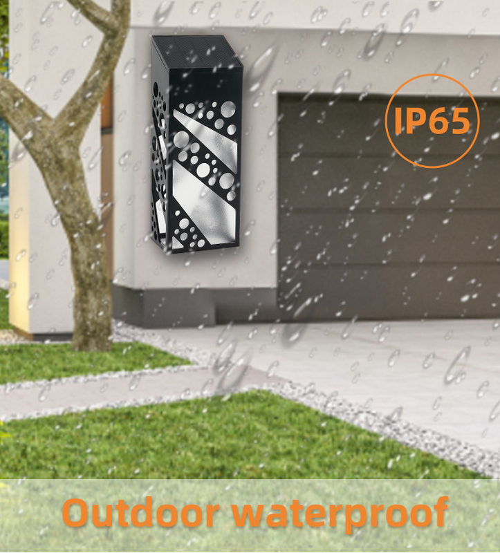 IP65 Waterproof Solar Fence Light Rectangle Monocrystalline Garden For Outdoor
