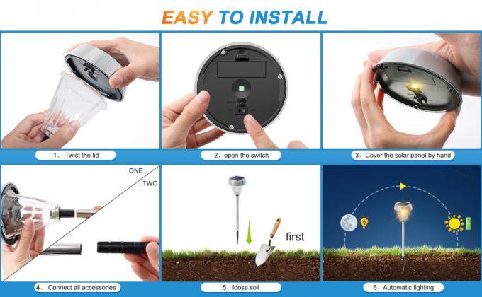 Waterproof IP65 Solar Powered Landscape Lights For Outdoor Garden Pathway 3